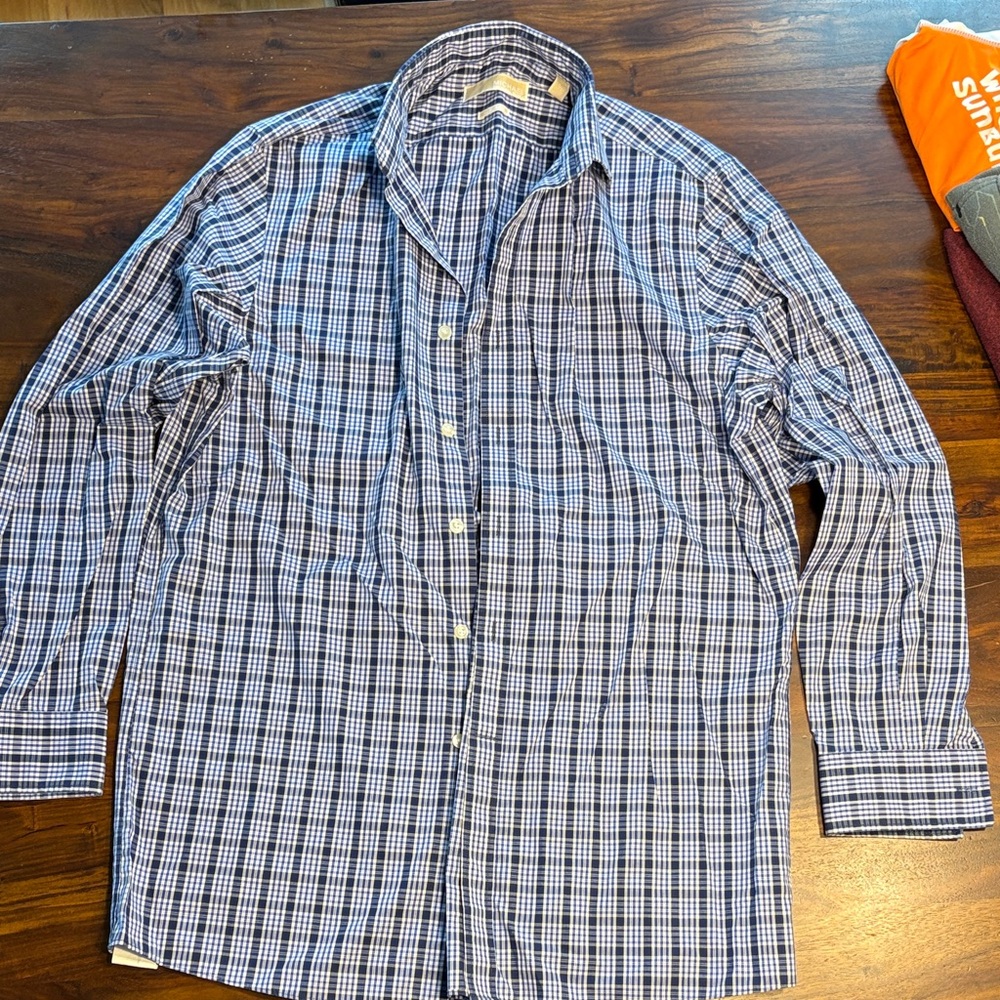 Michael Kors blue striped dress shirt, men’s size 15 32/33